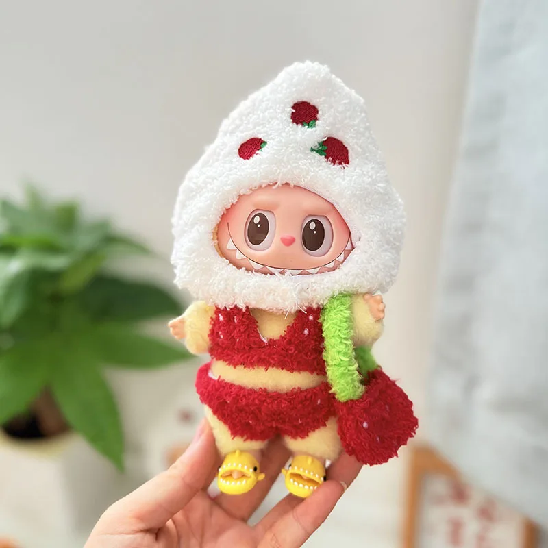 Labubu Strawberry Plush Outfit Set Cute Hooded Dress & Fruit Bag For 1st-3rd Gen 15/17cm Dolls
Labubu Strawberry Plush Outfit Set Cute Hooded Dress & Fruit Bag For 1st-3rd Gen 15/17cm Dolls