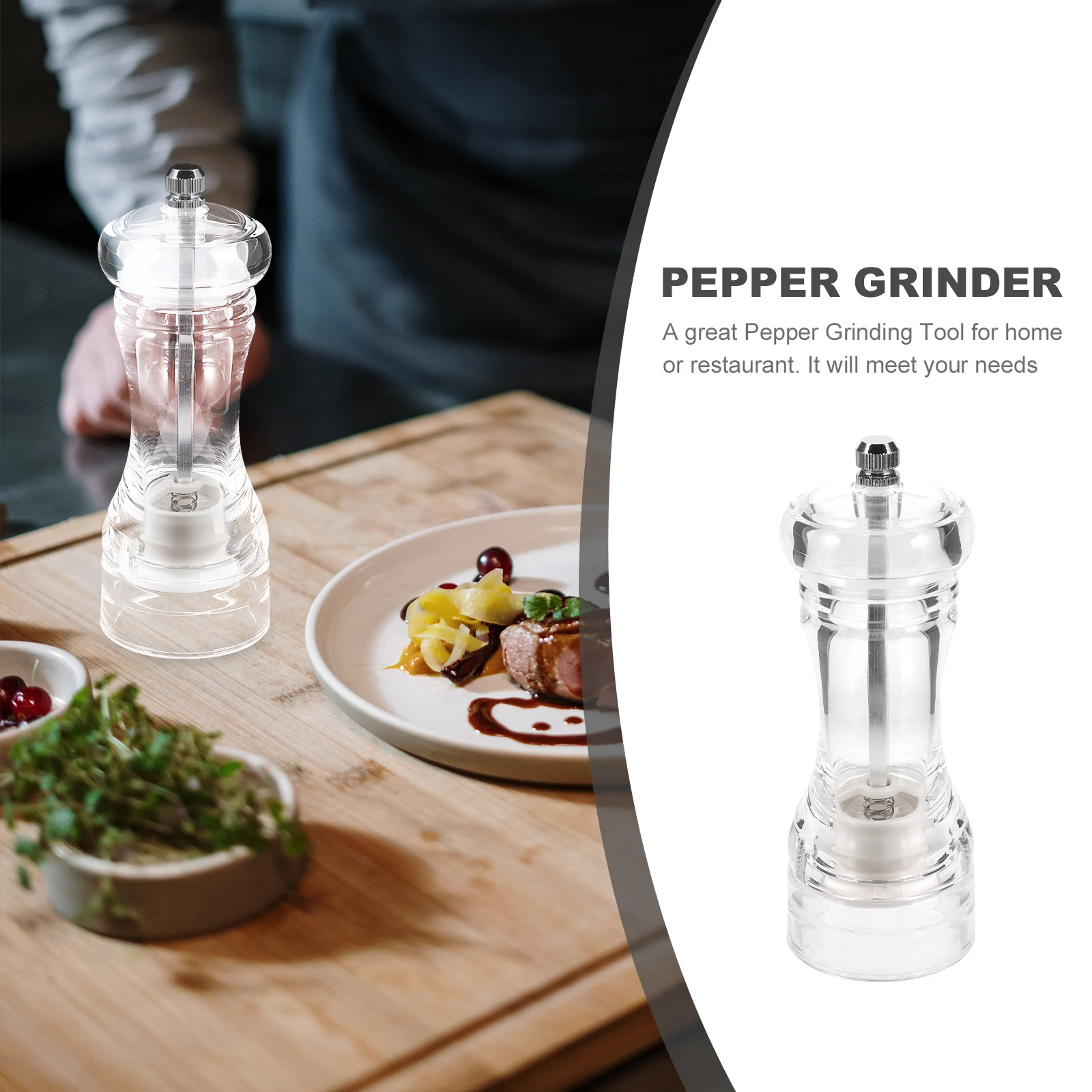 Acrylic Pepper Grinder Transparent Manual Salt Ceramic Core Refillable Shaker Kitchen Gadget Corrosion
Acrylic Pepper Grinder Transparent Manual Salt Ceramic Core Refillable Shaker Kitchen Gadget Corrosion
