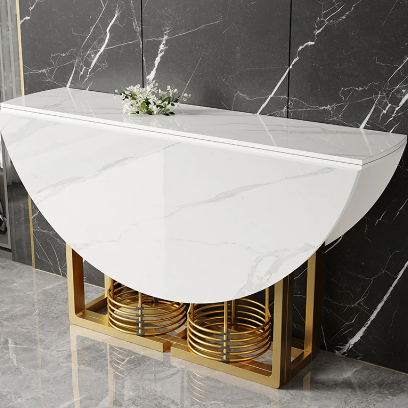 Light Luxury Folding Circular Multifunctional Rock Plate Dining Table and Chair Combination
Light Luxury Folding Circular Multifunctional Rock Plate Dining Table and Chair Combination