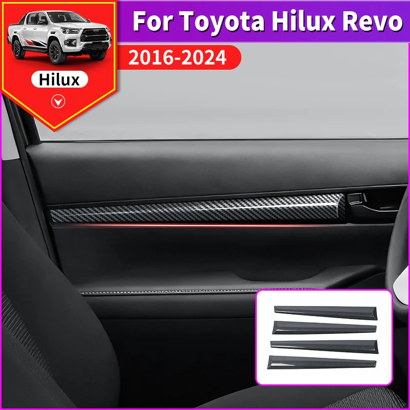 Декоративные накладки на внутренние дверные панели для Toyota Hilux 2016-2024, 4 шт., с узором под карбон, из АБС-пластика, аксессуары для стайлинга автомобиля
Декоративные накладки на внутренние дверные панели для Toyota Hilux 2016-2024, 4 шт., с узором под карбон, из АБС-пластика, аксессуары для стайлинга автомобиля