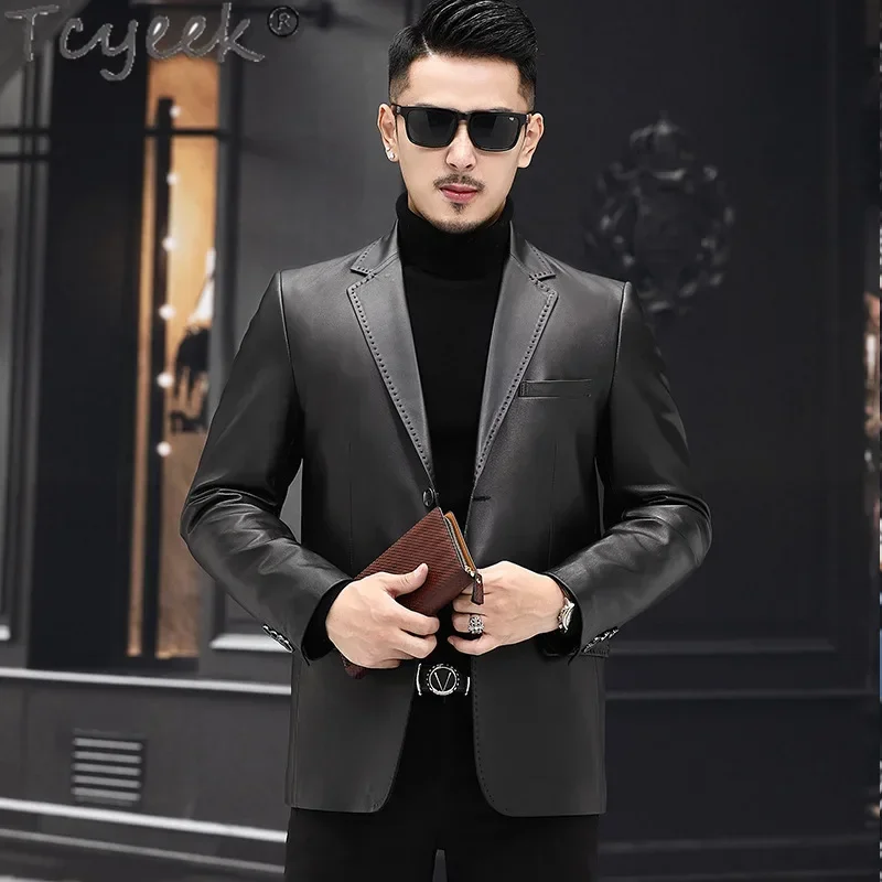 Tcyeek Genuine Leather Man Jackets Real Sheepskn Leather Jacket Men Spring Autumn Clothes Business Casual Coats Jaqueta Couro
Tcyeek Genuine Leather Man Jackets Real Sheepskn Leather Jacket Men Spring Autumn Clothes Business Casual Coats Jaqueta Couro