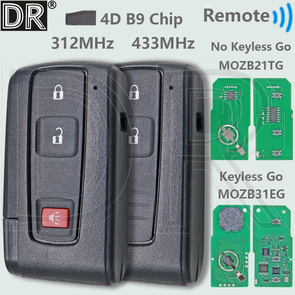 DR 312/433MHz MOZB21TG Half Smart MOZB31EG Keyless Go 4D B9 Chip Car Remote Key For Toyota Prius 2004 2005 2006 2007 2008 2009
DR 312/433MHz MOZB21TG Half Smart MOZB31EG Keyless Go 4D B9 Chip Car Remote Key For Toyota Prius 2004 2005 2006 2007 2008 2009