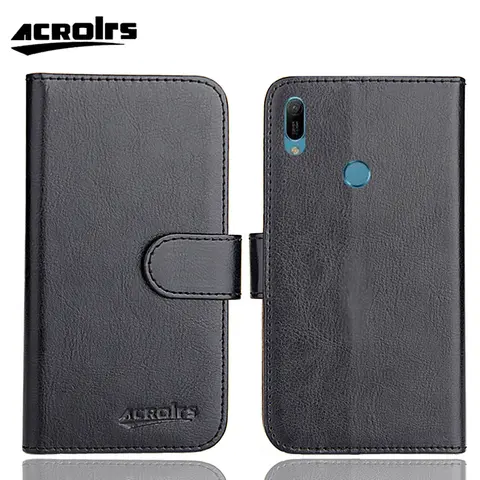 Para Huawei Y6 2019 funda 6,09 "6 colores funda protectora de cuero ultrafina especial para teléfono fundas tarjetero cartera