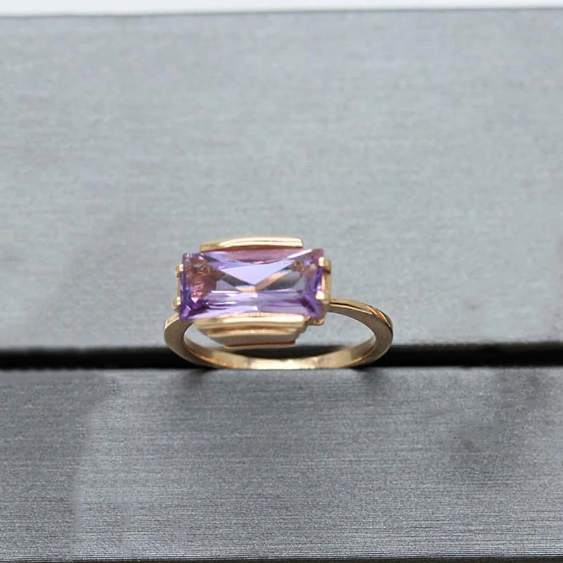 585 purple gold plated 14K rose gold inlaid amethyst baguette engagement rings for women opening elegant charm romantic jewelry
585 purple gold plated 14K rose gold inlaid amethyst baguette engagement rings for women opening elegant charm romantic jewelry