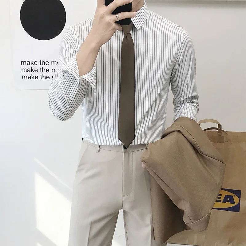 Dongda Gate Men's Striped irt Trendy Korean Sle k Buttoning No Ironing Required Slim Fit Long Sve Youth Faion
Dongda Gate Men's Striped irt Trendy Korean Sle k Buttoning No Ironing Required Slim Fit Long Sve Youth Faion