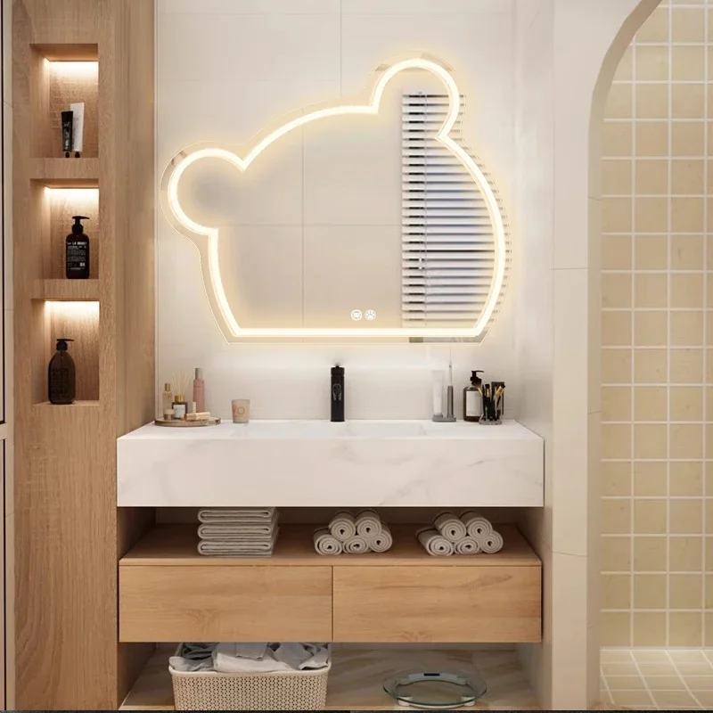 Зеркало для ванной комнаты в форме медведя с регулируемой яркостью, умное сенсорное настенное зеркало, противотуманное зеркало для детских туалетных комнат
Зеркало для ванной комнаты в форме медведя с регулируемой яркостью, умное сенсорное настенное зеркало, противотуманное зеркало для детских туалетных комнат