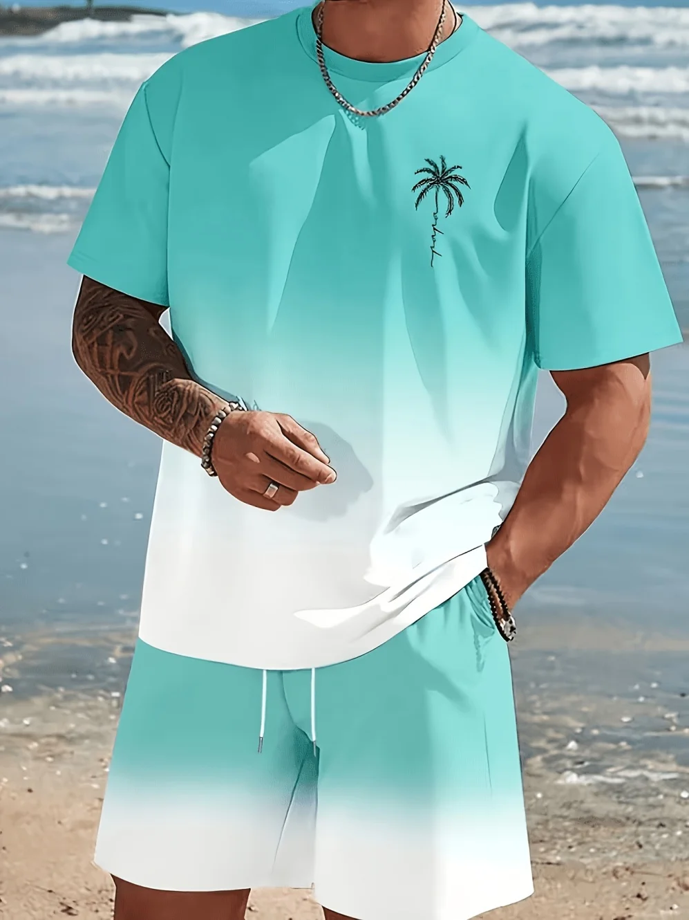 Men's Summer Coconut Palm Gradient Print 2PCS Suit Casual Crew Neck Short-Sleeve Sportswear Summer Outdoor Hawaiian Sets for Men
Men's Summer Coconut Palm Gradient Print 2PCS Suit Casual Crew Neck Short-Sleeve Sportswear Summer Outdoor Hawaiian Sets for Men