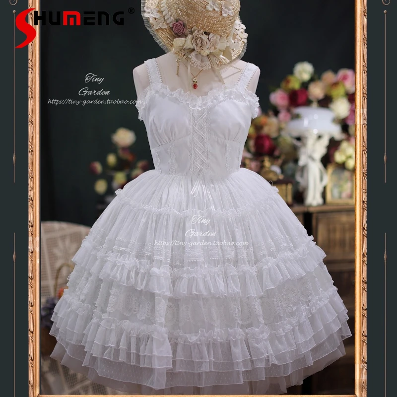 French Elegant Sweet Lolita Dress Summer Women's Slimming Retro Sling Dress JSK Japanese Style Girl's Princess Tea Party Dress
French Elegant Sweet Lolita Dress Summer Women's Slimming Retro Sling Dress JSK Japanese Style Girl's Princess Tea Party Dress
