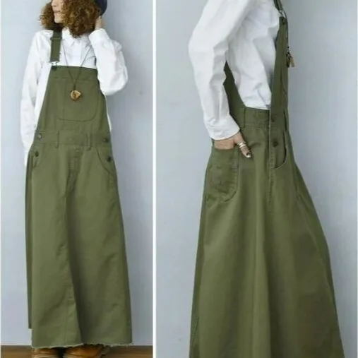 Новинка 2025, корейское платье на бретелях, женское длинное платье, зеленое в стиле милитари, модное расклешенное платье с карманами, модное универсальное платье
Новинка 2025, корейское платье на бретелях, женское длинное платье, зеленое в стиле милитари, модное расклешенное платье с карманами, модное универсальное платье