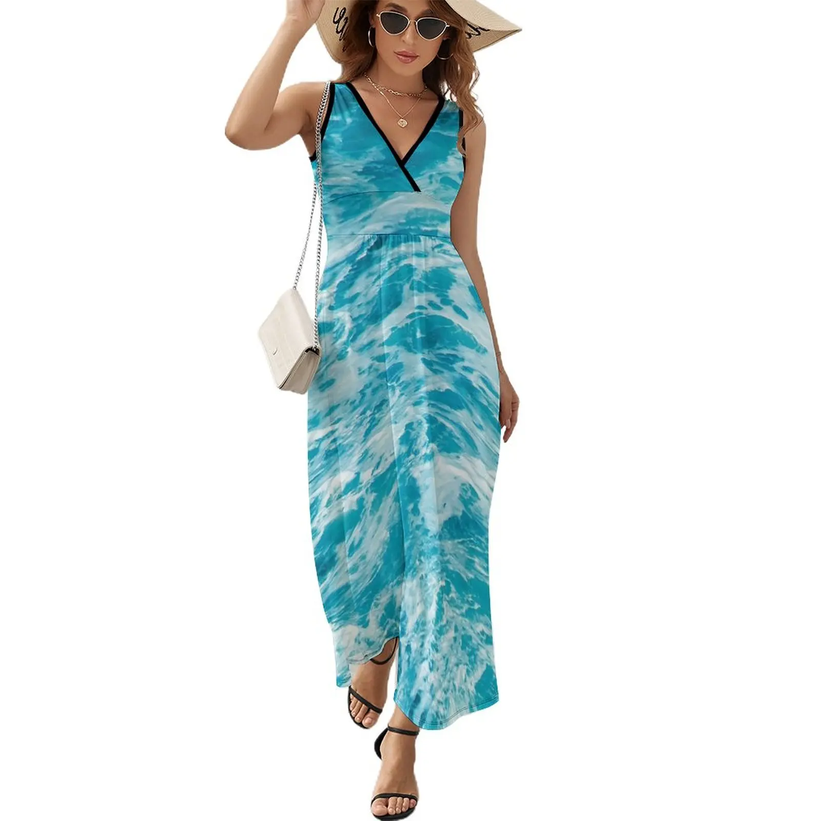 Luxurious Aqua Blue Foamy Ocean Waves Art Photo Sleeveless Dress dresses for special events Women's dress
Luxurious Aqua Blue Foamy Ocean Waves Art Photo Sleeveless Dress dresses for special events Women's dress