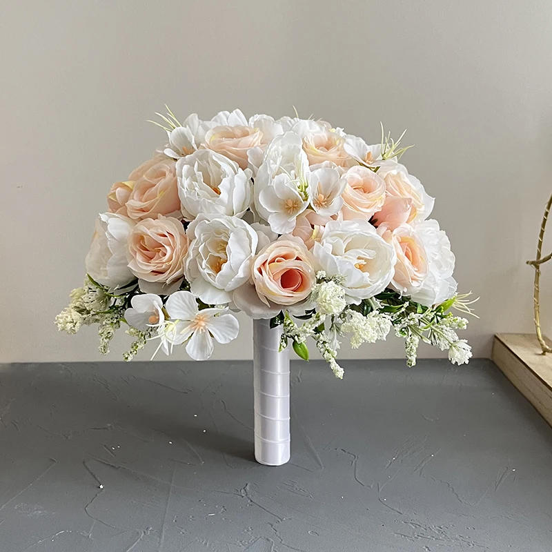 Wedding Flowers Bride Bouquet White Champagne Artificial Silk Roses Peonies Bridal Bridesmaids Bouquets Wedding Accessories
Wedding Flowers Bride Bouquet White Champagne Artificial Silk Roses Peonies Bridal Bridesmaids Bouquets Wedding Accessories