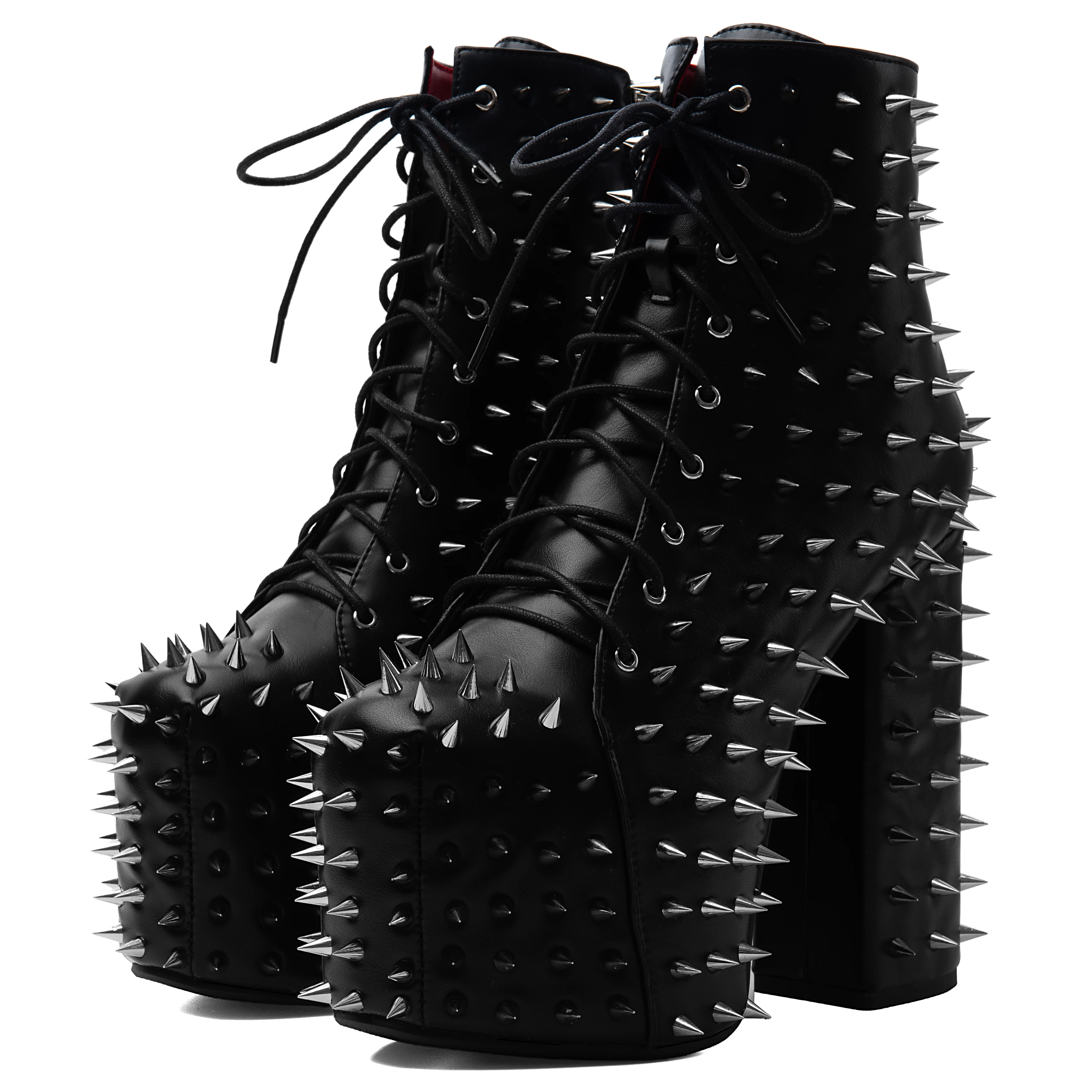 Black Leather Full Rivet Platform Ankle Boots Lace Up Side Zip Chunky Block Heel Gothic Punk Women Nightclub Streetwear Booties
Black Leather Full Rivet Platform Ankle Boots Lace Up Side Zip Chunky Block Heel Gothic Punk Women Nightclub Streetwear Booties