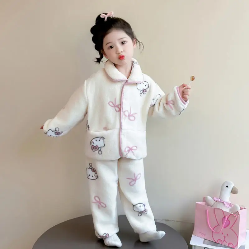 Sanrio Hello Kitty Girls Pajamas 2025 New Autumn Winter Cute Little Girls Home Clothes Children Baby Cartoon Style Clothes Set
Sanrio Hello Kitty Girls Pajamas 2025 New Autumn Winter Cute Little Girls Home Clothes Children Baby Cartoon Style Clothes Set