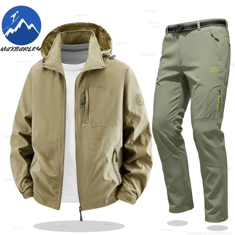 Maxbarley Two-piece Sets Men Gorpcore Hooded Soft Shell Windbreaker Coat +Pants Sports Suit Man Working Waterproof Tracksuit Set
Maxbarley Two-piece Sets Men Gorpcore Hooded Soft Shell Windbreaker Coat +Pants Sports Suit Man Working Waterproof Tracksuit Set