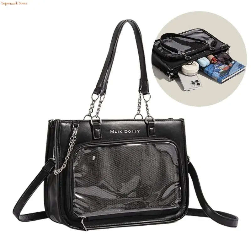Q5WE Underarm Bag Crossbody Purse Shoulder Bag PU Leather Transparent Display Bag For Fashion Enthusiasts
Q5WE Underarm Bag Crossbody Purse Shoulder Bag PU Leather Transparent Display Bag For Fashion Enthusiasts