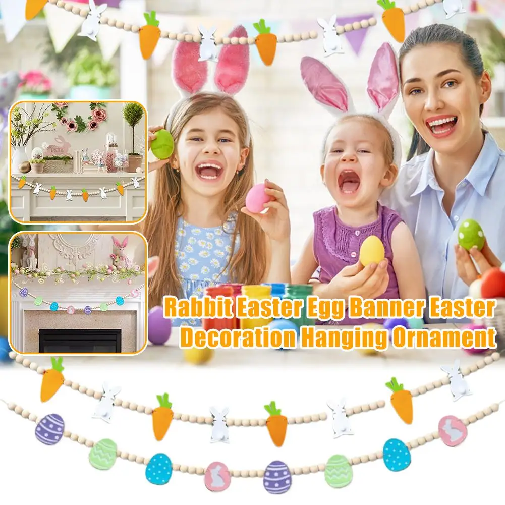 Bunny rabbit Carrot Garland happy Easter banner Egg hanging game wall Fireplace sign Hunt Mantel farmhouse decoration rusti Y5N2
Bunny rabbit Carrot Garland happy Easter banner Egg hanging game wall Fireplace sign Hunt Mantel farmhouse decoration rusti Y5N2