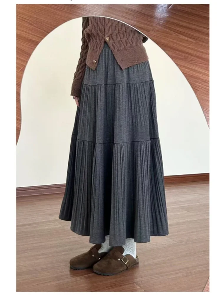 plus Size Grey Knitted A-Line Midi Skirt Women's Spring Autumn Winter Slimming Hip Covering Long Umbrella Skirt
plus Size Grey Knitted A-Line Midi Skirt Women's Spring Autumn Winter Slimming Hip Covering Long Umbrella Skirt