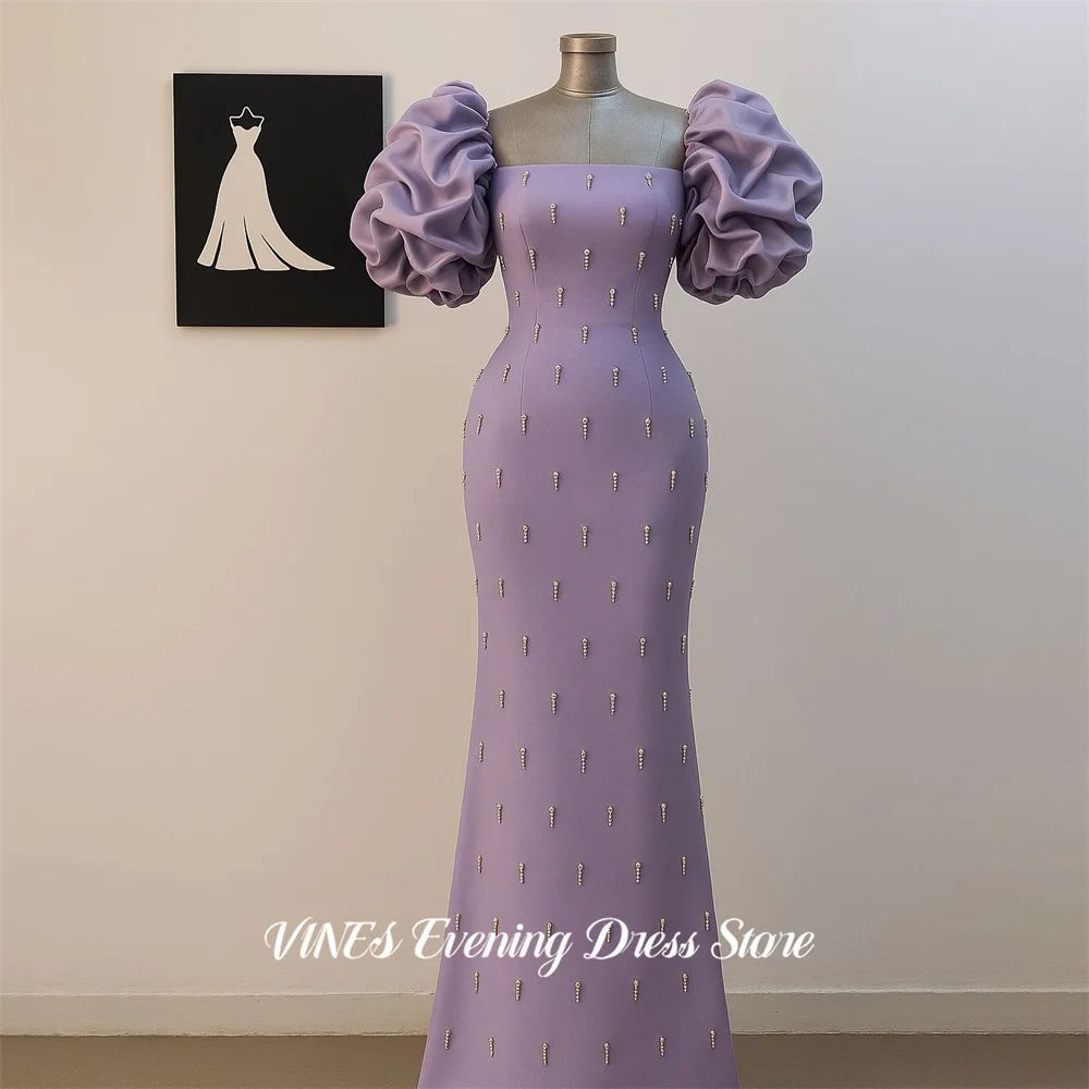 VINES Lavender robes de soirée Square Neck Puff Sleeve Evening Dresses with Beaded Embellishment Mermaid Prom Gown Customized
VINES Lavender robes de soirée Square Neck Puff Sleeve Evening Dresses with Beaded Embellishment Mermaid Prom Gown Customized