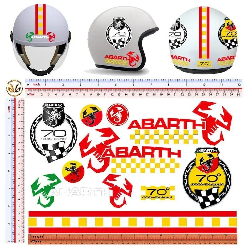 For 1Set Abarth stickers anniversary helmet 70 vintage pvc discounted yellow paintings red sticker helmet scorpion 10 pcs.
For 1Set Abarth stickers anniversary helmet 70 vintage pvc discounted yellow paintings red sticker helmet scorpion 10 pcs.