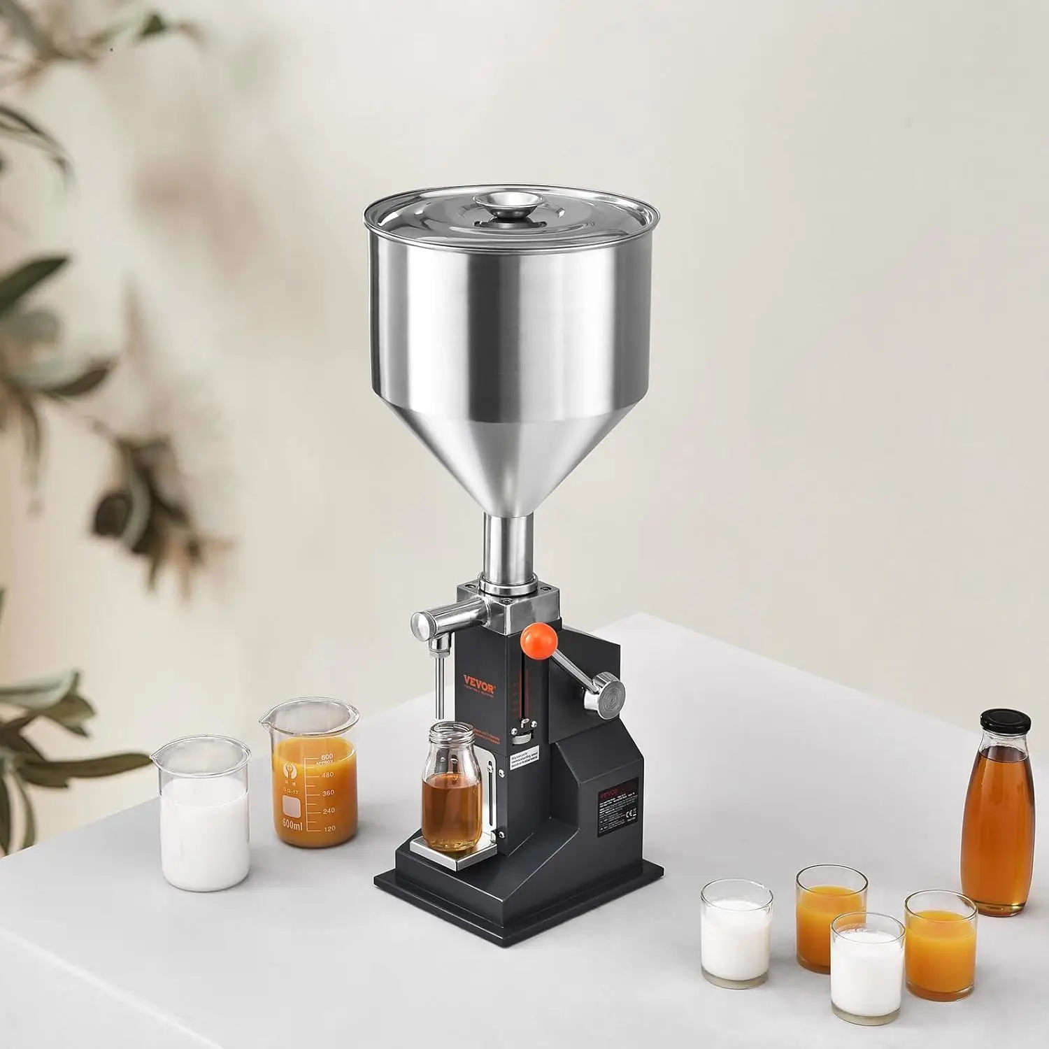 Manual Paste Liquid Filling Machine, 5-100ml Adjustable Bottle Filling Machine, Stainless Steel Liquid Filler with 11.5L Hopper
Manual Paste Liquid Filling Machine, 5-100ml Adjustable Bottle Filling Machine, Stainless Steel Liquid Filler with 11.5L Hopper
