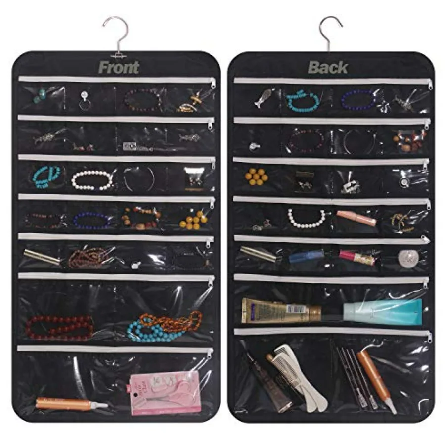 Hanging Jewelry Organizer 47 Pockets with Zipper for Earrings Necklace Bracelet Ring Accessory Display Storage Bag Travel Holde
Hanging Jewelry Organizer 47 Pockets with Zipper for Earrings Necklace Bracelet Ring Accessory Display Storage Bag Travel Holde