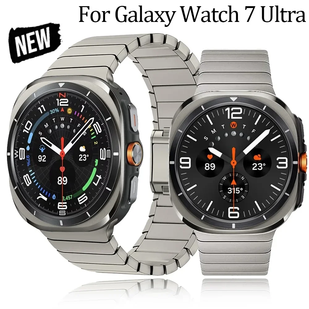 Ремешок для Samsung Watch 7 Ultra 47 мм для Galaxy Watch 7 Ultra, роскошный титановый металлический ремешок, регулируемый сменный браслет для часов
Ремешок для Samsung Watch 7 Ultra 47 мм для Galaxy Watch 7 Ultra, роскошный титановый металлический ремешок, регулируемый сменный браслет для часов
