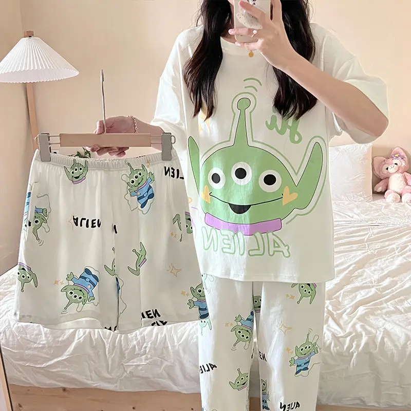 Cartoon Toy Story Alien Pajamas Set Cute Girls Short Sleeve Shorts Long Pants Casual Pajamas Ms. Home Furnishing Three Piece Set
Cartoon Toy Story Alien Pajamas Set Cute Girls Short Sleeve Shorts Long Pants Casual Pajamas Ms. Home Furnishing Three Piece Set