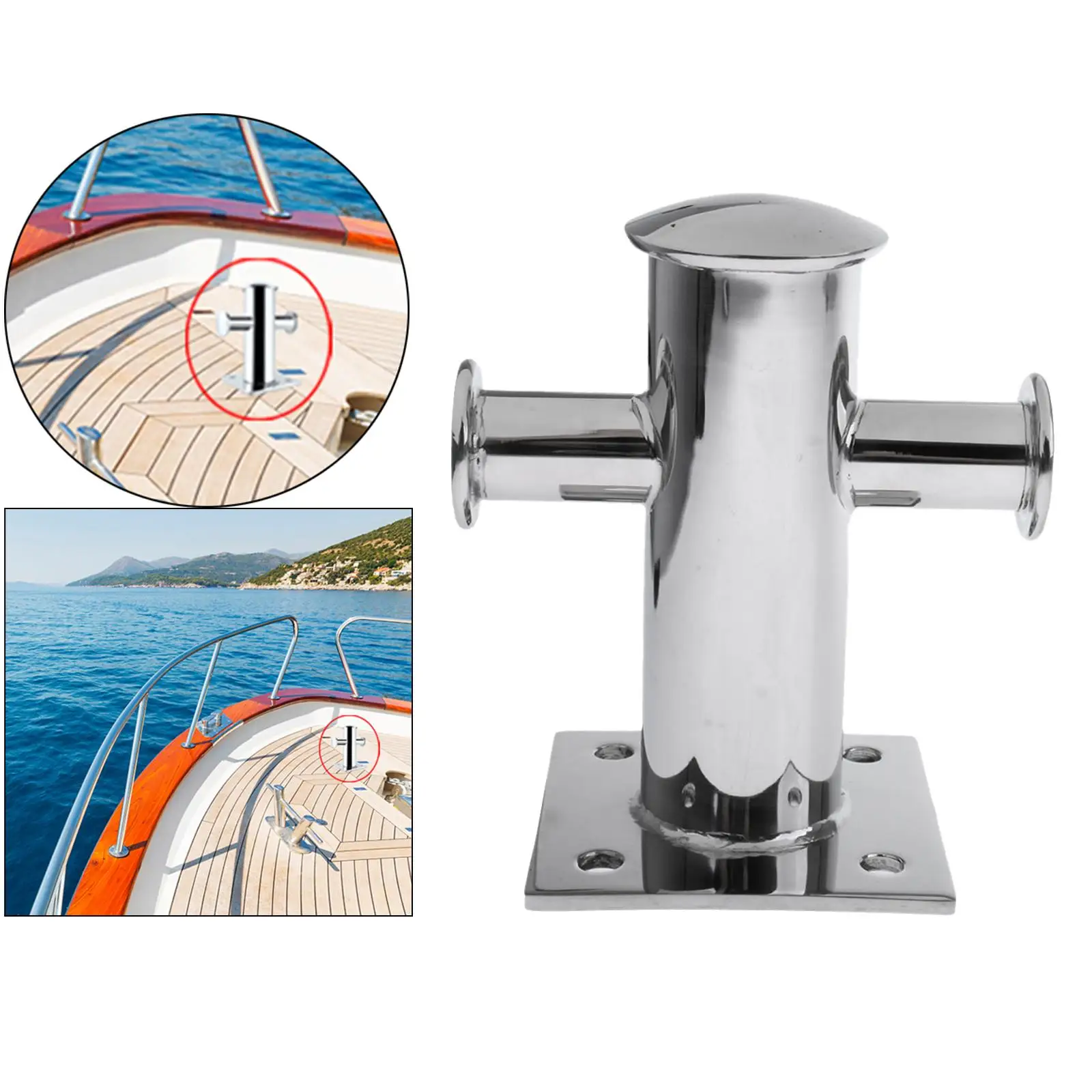 Heavy Duty 304 Stainless Steel Single Mooring Bitt Cross Bollard Cleat with Base
Heavy Duty 304 Stainless Steel Single Mooring Bitt Cross Bollard Cleat with Base