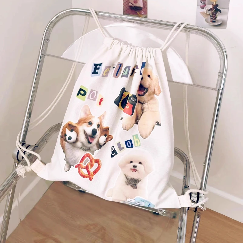 Casual Preppy Vintage Dog Print Backpack Sweet Y2k Aesthetic Kawaii Cute Schoolbags Women Drawstring Pleated Backpacks Trendy
Casual Preppy Vintage Dog Print Backpack Sweet Y2k Aesthetic Kawaii Cute Schoolbags Women Drawstring Pleated Backpacks Trendy