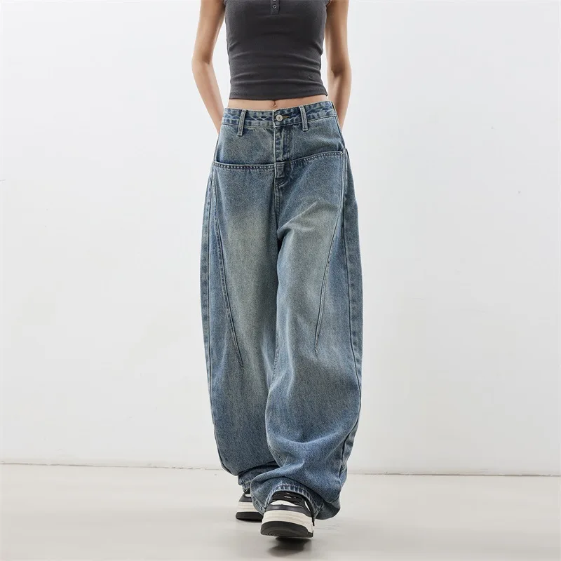 American Style Blue Scimitar Jeans For Women 2025 Autumn Winter Loose Pants Design High-Waist Wide-Leg Trousers New Model
American Style Blue Scimitar Jeans For Women 2025 Autumn Winter Loose Pants Design High-Waist Wide-Leg Trousers New Model