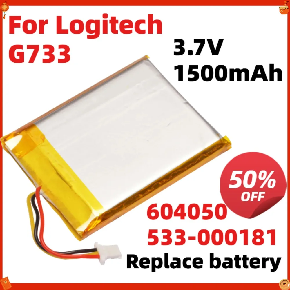 3.7V 1500mAh 604050 533-000181 Batteries Replacement Battery For Logitech G733 LightSpeed Wireless Game Headset Headphones
3.7V 1500mAh 604050 533-000181 Batteries Replacement Battery For Logitech G733 LightSpeed Wireless Game Headset Headphones