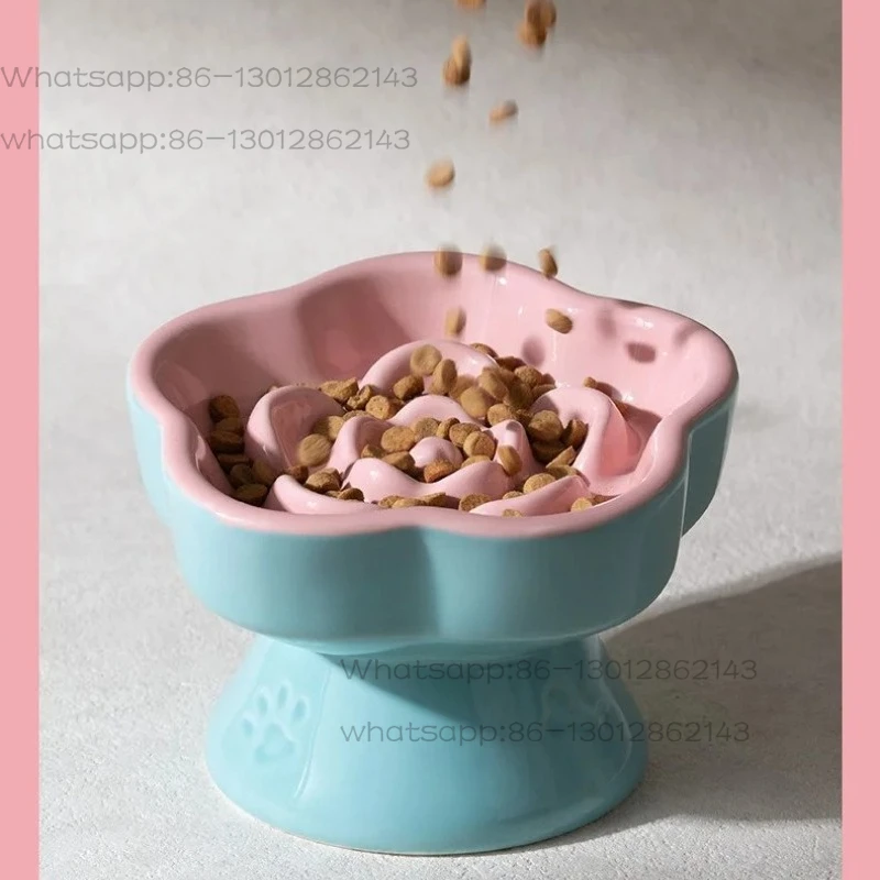 high-footed ceramic bowl, small dog and cat anti-choking and anti-overturning neck protection oblique mouth bowl
high-footed ceramic bowl, small dog and cat anti-choking and anti-overturning neck protection oblique mouth bowl