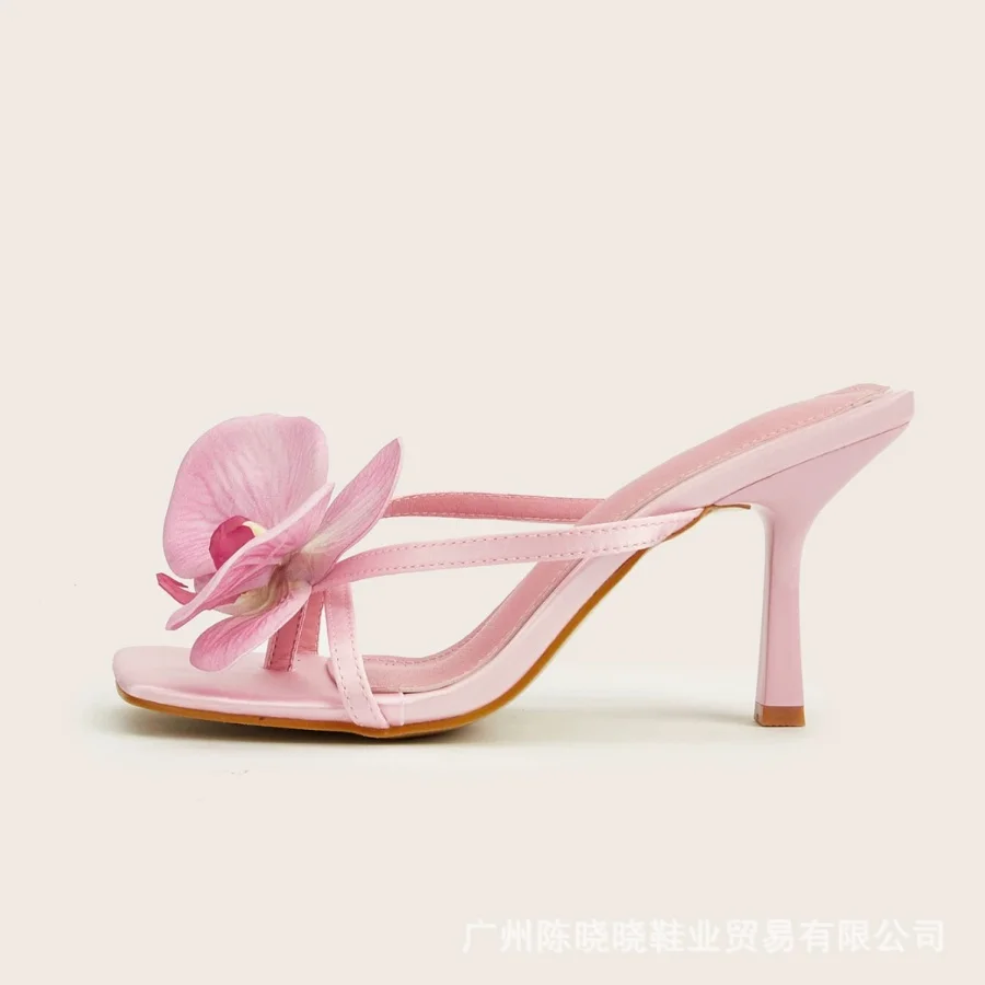 Pink Orchid Flower Decor Square Open Toe Slippers Women Thin Strap Mules Slip On Kitten Heel Summer Beach Vacation Casual Shoes
Pink Orchid Flower Decor Square Open Toe Slippers Women Thin Strap Mules Slip On Kitten Heel Summer Beach Vacation Casual Shoes