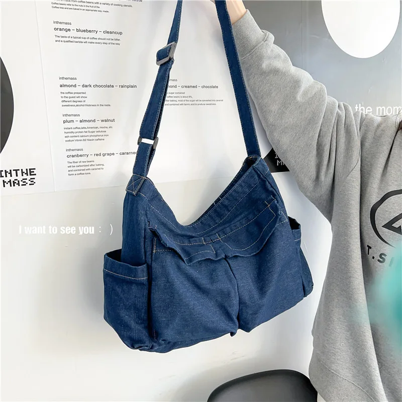 Wholesale Washed Denim Fashion Women's Bag Lazy Wind Trend Women's Shoulder Bag College Student Class Commuter Messenger Bag
Wholesale Washed Denim Fashion Women's Bag Lazy Wind Trend Women's Shoulder Bag College Student Class Commuter Messenger Bag