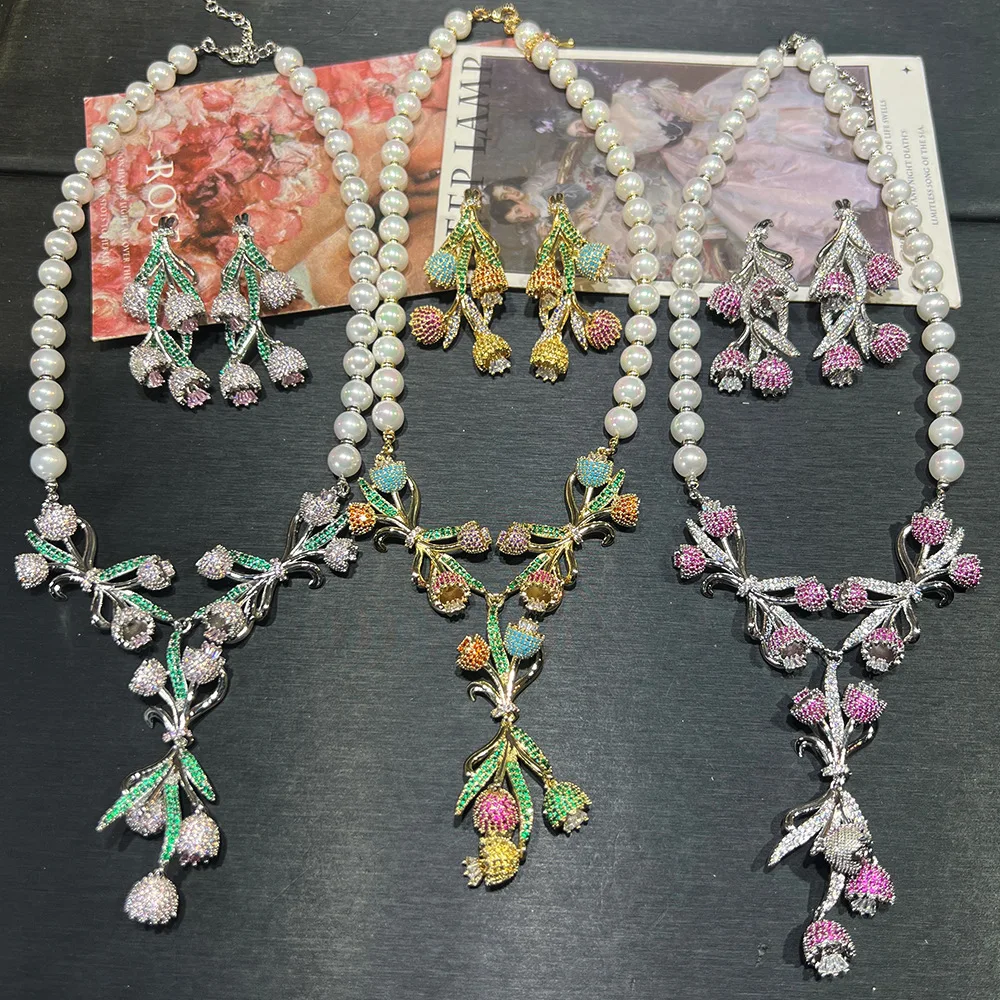 2025 New Trend Fine Party Jewelry Sets Charming Colorful Flowers Shining Crystal Fashion Luxury Necklace Earrings for Women
2025 New Trend Fine Party Jewelry Sets Charming Colorful Flowers Shining Crystal Fashion Luxury Necklace Earrings for Women