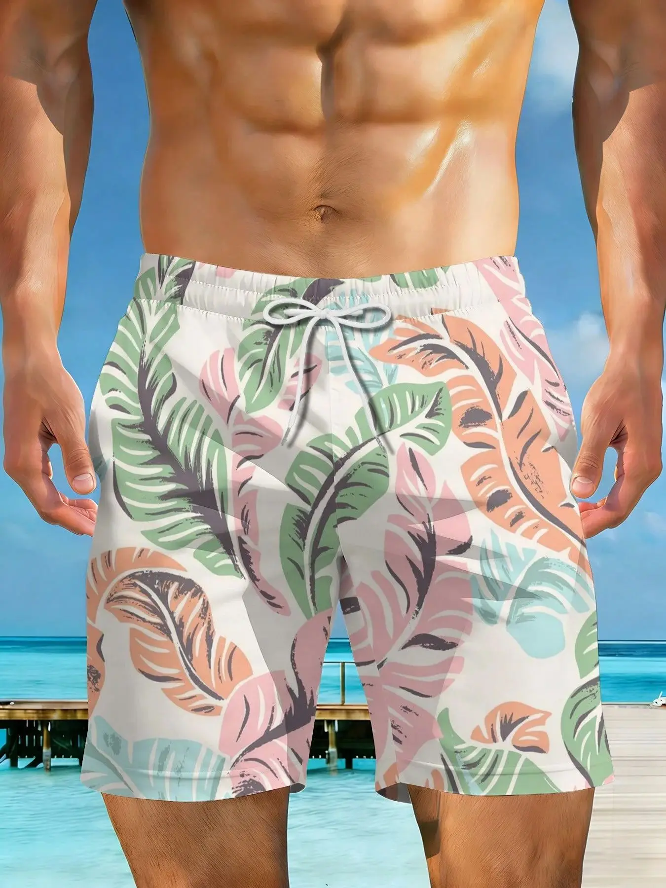 2026 Summer New Styles Tropical Leaf Pattern Print Design Plus Size Men's Casual Beach Shorts Suitable For Summer Outings And Beach Vacations Surfing And Relaxation Activities
2026 Summer New Styles Tropical Leaf Pattern Print Design Plus Size Men's Casual Beach Shorts Suitable For Summer Outings And Beach Vacations Surfing And Relaxation Activities