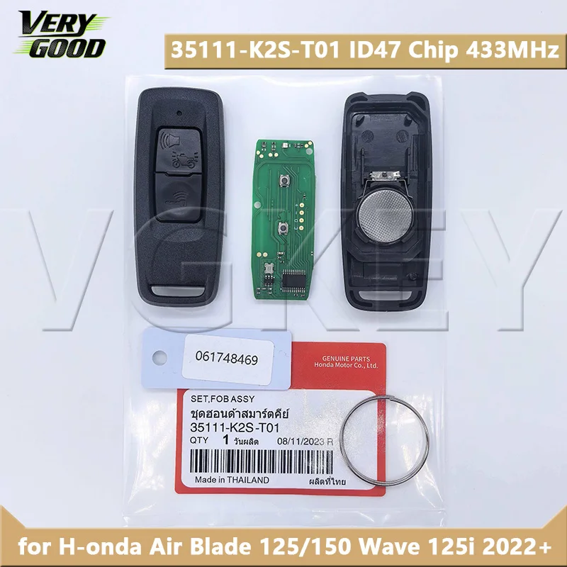 VG 35111-K2S-T01 Motorcycle Remote Key ID47 Chip 433MHz For H-onda Air Blade 125/150 Wave 125i 2022+ Motorcycle Scooter
VG 35111-K2S-T01 Motorcycle Remote Key ID47 Chip 433MHz For H-onda Air Blade 125/150 Wave 125i 2022+ Motorcycle Scooter
