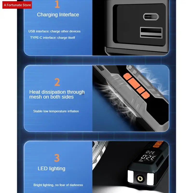Tire Inflator Portable Air Compressor Electric Cordless Air Pump With Emergency Light,Sensor Accurate LCD Display-A78G
Tire Inflator Portable Air Compressor Electric Cordless Air Pump With Emergency Light,Sensor Accurate LCD Display-A78G