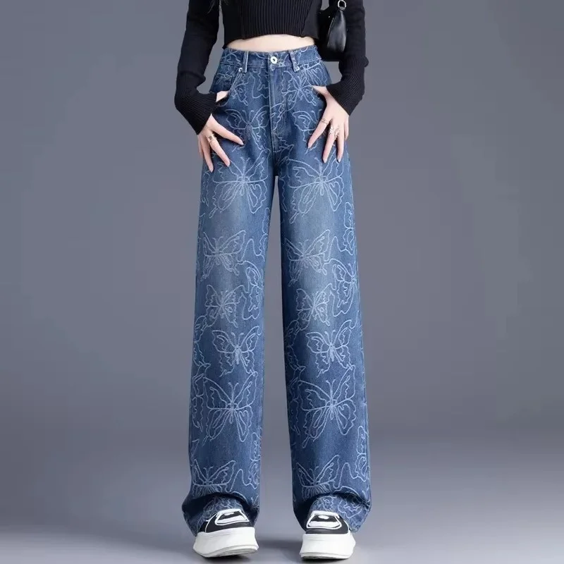 Korean New 2025 Spring Autumn High Waist Jeans Women Loose Wide Leg Denim Pants Female Casual All-Match Straight Trousers Ladies
Korean New 2025 Spring Autumn High Waist Jeans Women Loose Wide Leg Denim Pants Female Casual All-Match Straight Trousers Ladies