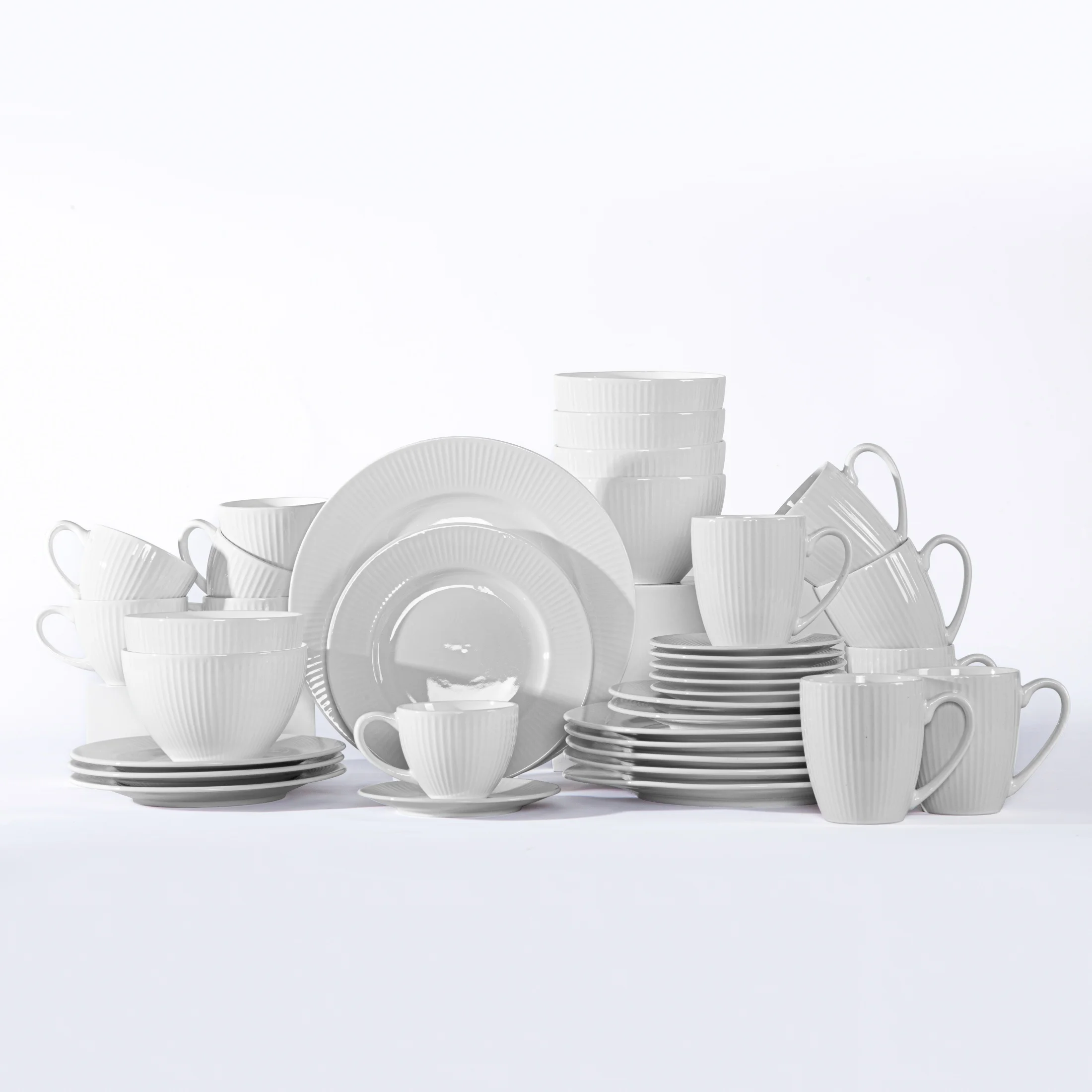 QOMO 24/36/48 Piece White Porcelain Dinnerware Set with Dessert Plate,Dinner Plate,Cup,Bowl Tableware Set
QOMO 24/36/48 Piece White Porcelain Dinnerware Set with Dessert Plate,Dinner Plate,Cup,Bowl Tableware Set
