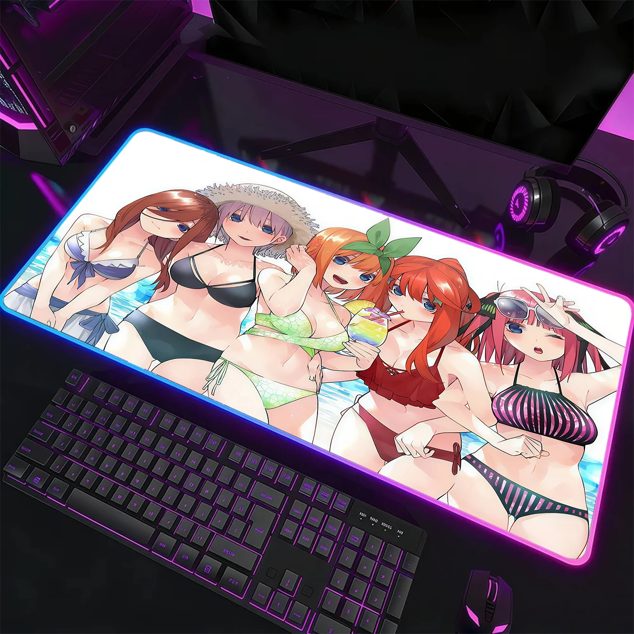 RGB Gaming Mouse Pad,Desk Mat,Large Size,Anti-slip,Stitched Edges,Soft Rubber,Five Swimwear Quintuplets Deskpad For Office Use
RGB Gaming Mouse Pad,Desk Mat,Large Size,Anti-slip,Stitched Edges,Soft Rubber,Five Swimwear Quintuplets Deskpad For Office Use