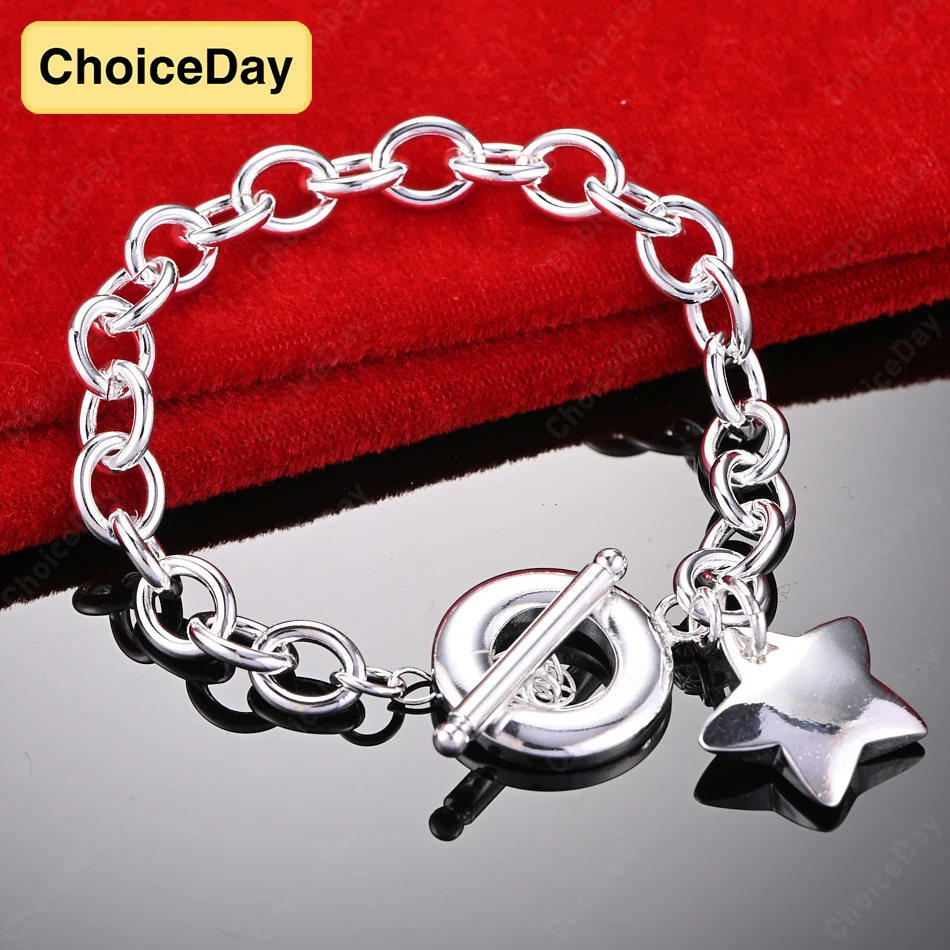 ChoiceDay 8 Inch 925 Sterling Silver 20cm Luxury Star Round Bracelet Women Pendant Accessories Party Jewelry Wedding
ChoiceDay 8 Inch 925 Sterling Silver 20cm Luxury Star Round Bracelet Women Pendant Accessories Party Jewelry Wedding