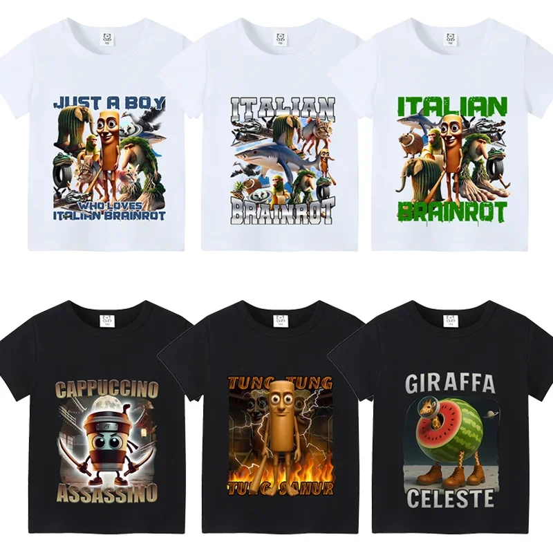 Italian Brainrot T-shirt Cartoon Clothes Basic Tops Tung Tungtung Sahur Boys Absorbent White Black Casual Tees Birthday Gifts
Italian Brainrot T-shirt Cartoon Clothes Basic Tops Tung Tungtung Sahur Boys Absorbent White Black Casual Tees Birthday Gifts