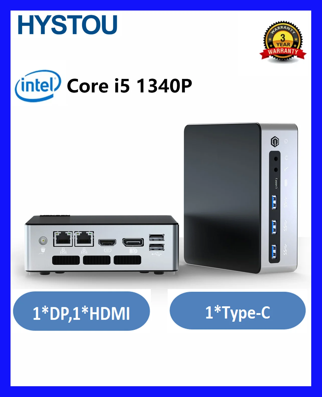 HYSTOU WIFI6 Mini PC DDR5 13th Gen Intel CPU i5 1340P 12th 1215U 1235U 1255U 64GB Small PC Office 3 Display Multiple Port Vesa
HYSTOU WIFI6 Mini PC DDR5 13th Gen Intel CPU i5 1340P 12th 1215U 1235U 1255U 64GB Small PC Office 3 Display Multiple Port Vesa