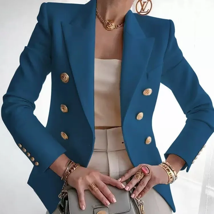 Women's Slim Notched Collar Blazer Jacket 2026 Spring New Solid Casual Office Ladies Suit Coat Elegant Double-breasted Outerwear
Women's Slim Notched Collar Blazer Jacket 2026 Spring New Solid Casual Office Ladies Suit Coat Elegant Double-breasted Outerwear