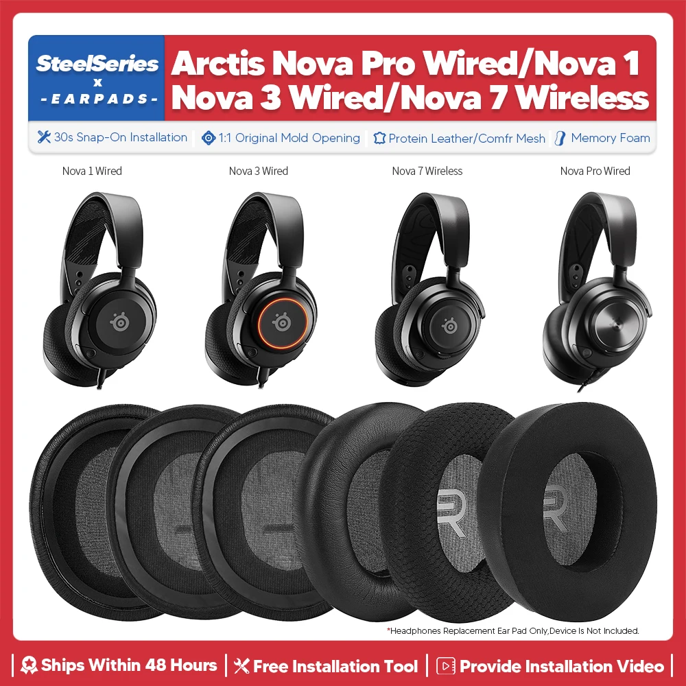Сменные амбушюры для SteelSeries Arctis Nova Pro проводные, Nova 1 3 7, аксессуары для беспроводных наушников, амбушюры из пены с эффектом памяти
Сменные амбушюры для SteelSeries Arctis Nova Pro проводные, Nova 1 3 7, аксессуары для беспроводных наушников, амбушюры из пены с эффектом памяти