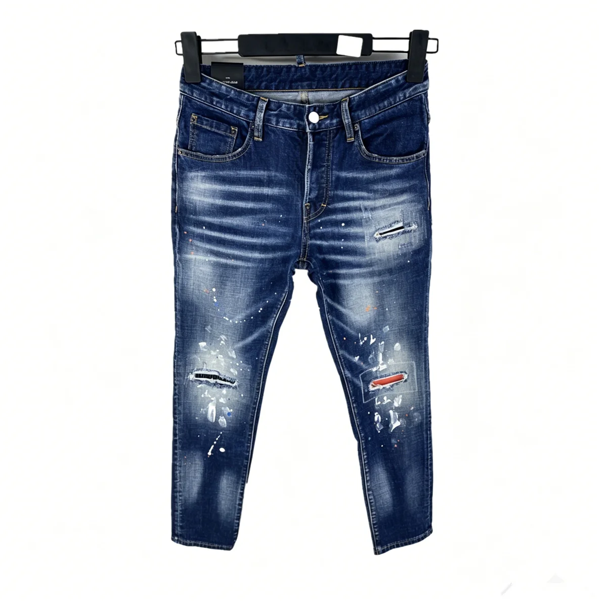 6043 Four Seasons New Men's Wear Washed Ripped Patch Old Slim Fit Straight Blue Jeans for Men
6043 Four Seasons New Men's Wear Washed Ripped Patch Old Slim Fit Straight Blue Jeans for Men
