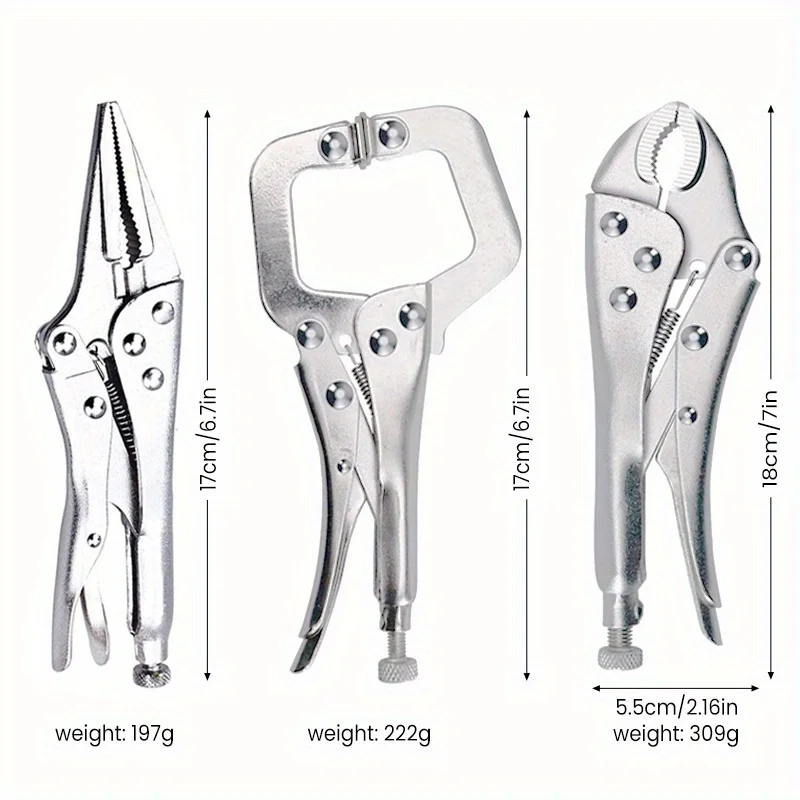 Round Mout High Torque Fixed Clamping Hand Tools 3 Pcs Locking Pliers Welding Tools 7'' Carbon Steel Pliers Industry
Round Mout High Torque Fixed Clamping Hand Tools 3 Pcs Locking Pliers Welding Tools 7'' Carbon Steel Pliers Industry