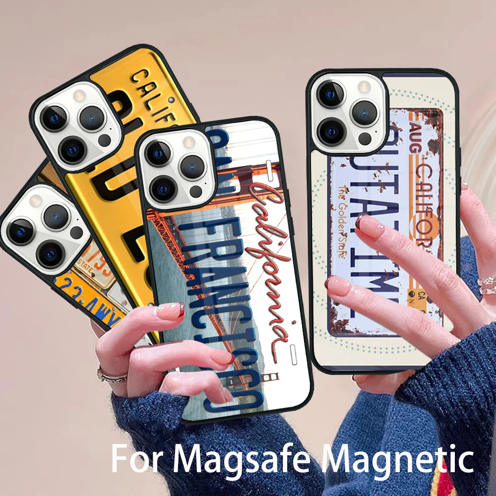 LICENSE NUMBER PLATES Phone Case Magesafe Magnetic Wireless Charge Cover For IPhone 16 11 12 13 14 15 Pro Max Plus Mini
LICENSE NUMBER PLATES Phone Case Magesafe Magnetic Wireless Charge Cover For IPhone 16 11 12 13 14 15 Pro Max Plus Mini