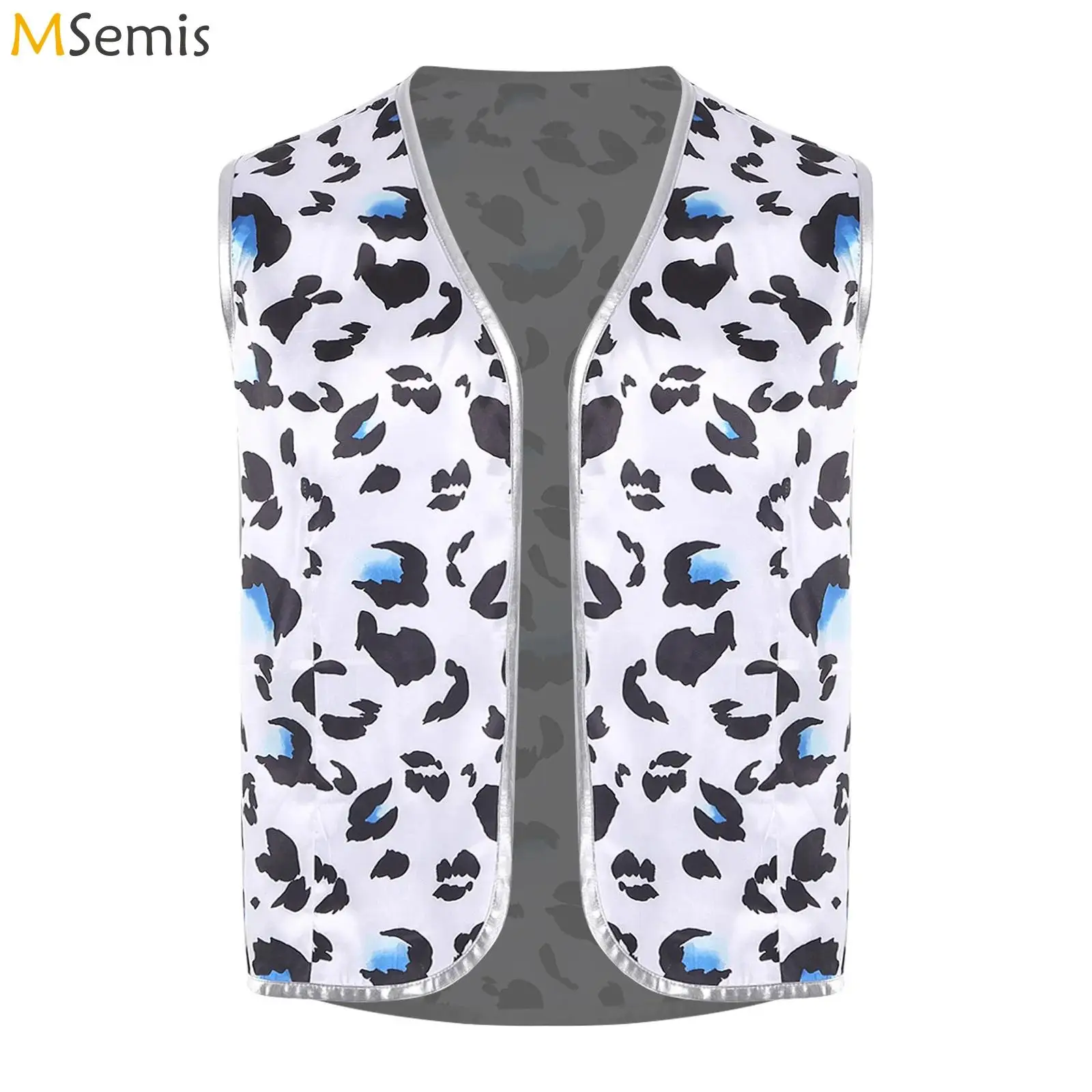 Mens Leopard Print Vest Hippie Cardigan Tops Cosplay Theme Party Costume Vintage Vest Tops Metallic Trim Open Front Waistcoat
Mens Leopard Print Vest Hippie Cardigan Tops Cosplay Theme Party Costume Vintage Vest Tops Metallic Trim Open Front Waistcoat